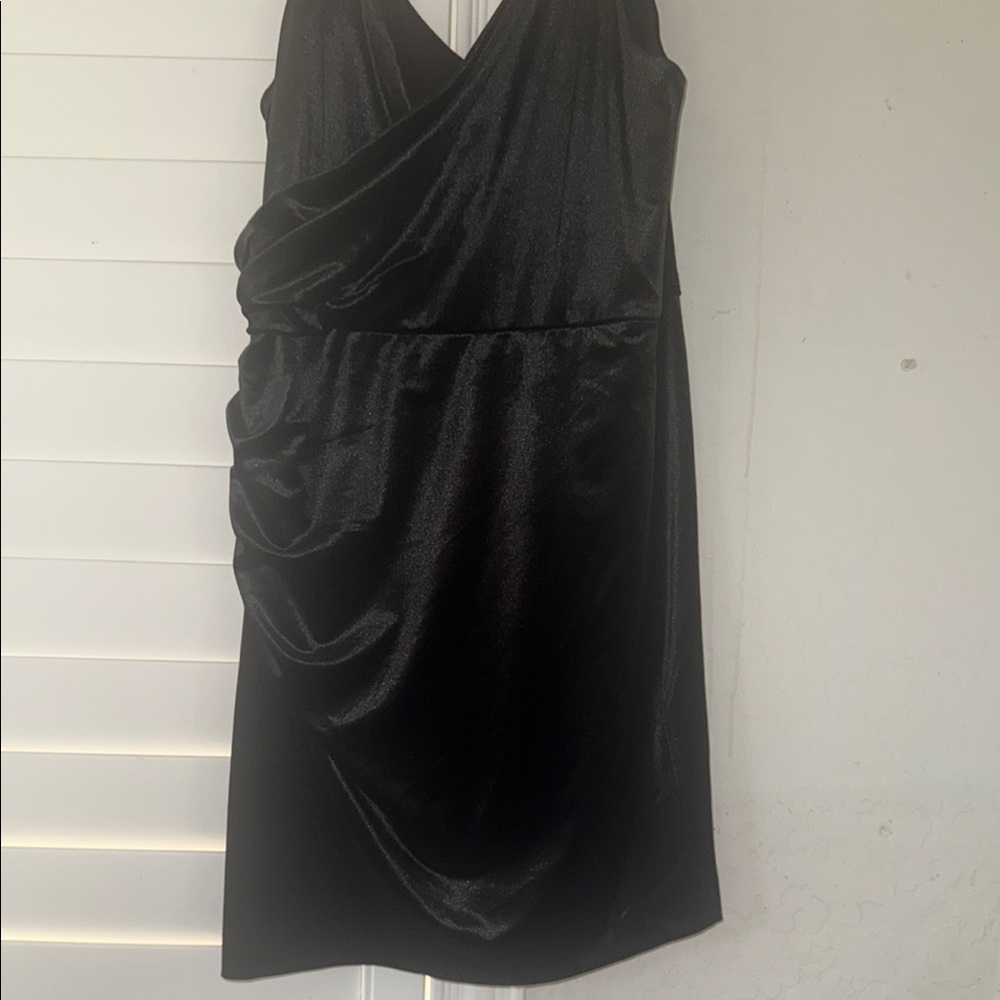 Chic Black Draped Mini Dress